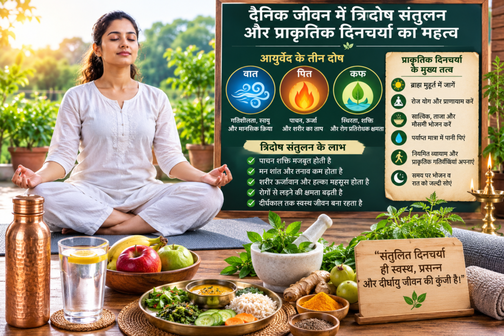 tridosha santulan aur dincharya ka mahav: infographic