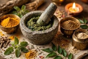 Ayurveda kharal and herbs