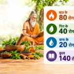 A sage with Diseases classification in Ayurveda infographic
