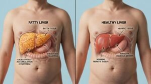fatty liver vs healthy liver anatomy