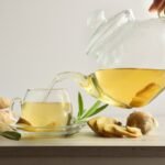 ginger tea with ginger roots