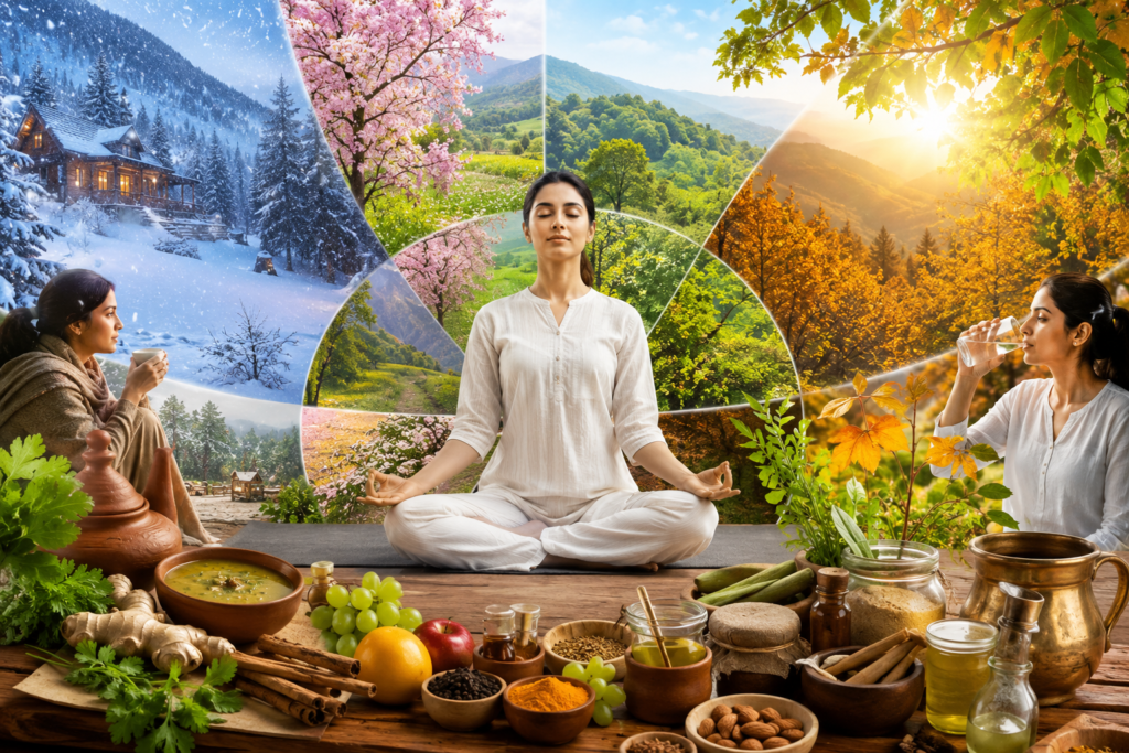 ऋतुचर्या (Ritucharya): 6 ऋतुओं के अनुसार आहार और जीवनशैली Ritucharya: seasonal ahar-vihar
